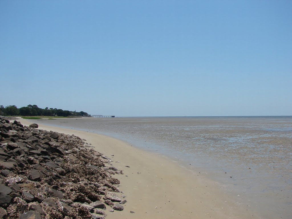 The shore of an island