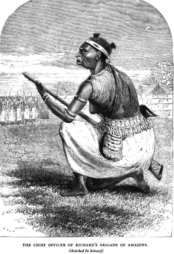 A woman in a crouched position holding a gun